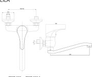 Mereo Dřezová Nástěnná Baterie, Lila, 100 Mm, S Ramínkem Plochým Vyhnutým 200 Mm, Chrom