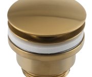 Sapho Umyvadlová Výpust 5/4“, Click-clack, Velká Zátka, 10-55mm, Zlato Mat