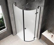 Polysan Globe Gun Metal čtvrtkruhový Sprchový Kout 800x1000mm, Matné Sklo, Pravé