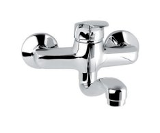 Mereo Dřezová Nástěnná Baterie, Sonáta, 150 Mm, S Ramínkem Plochým Vyhnutým 200 Mm, Chrom