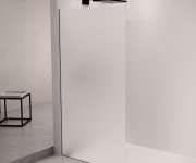 Polysan Architex Sada Pro Uchycení Skla Podlaha-stěna Se Spádovou Lištou, 1615x2105mm, Levá, černá Mat
