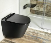 Sapho Paco Závěsná Wc Mísa, Rimless, 36x53cm, černá Mat