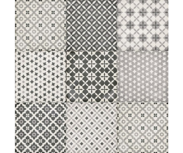 Vzorovaná dlažba Equipe Art Nouveau Alameda Grey 20x20