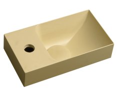 Sapho Piccolino Betonové Umývátko 30,8x17cm, Baterie Vlevo, žlutá Mat