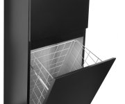 Aqualine Altair Vysoká Skříňka S Košem 40x184x31cm, černá Mat, Pravá