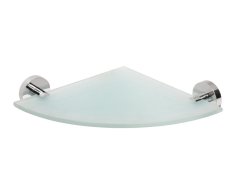 Sapho X-round E Skleněná Polička Rohová 235x255mm, Chrom