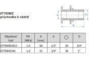 Průchodka Mosazná K Nádrži 3/4"m X 1/2"f 07765MZ3412