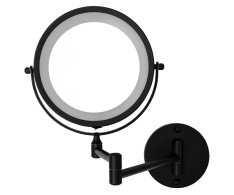 Ridder Mary Kosmetické Zrcátko Závěsné, Led, ø 130mm, černá