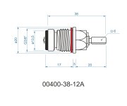 Vršek Mosazný - Myjava 3/8" čtyřhran  T 12a (matička) 00400-38-12A