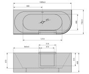 Polysan Portas L Asymetrická Vana S Dvířky, 180x75x60cm, Bílá