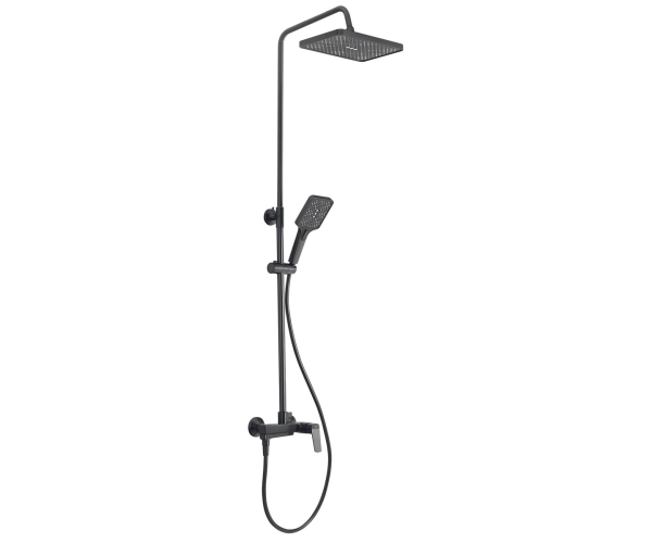 Aqualine Flery Sprchový/vanový Sloup S Pákovou Baterií, Otočné Ramínko, Gun Metal