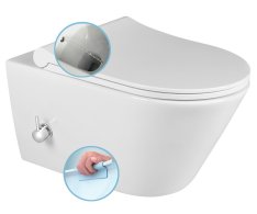 Sapho Avva Cleanwash Závěsná Wc Mísa, Integrovaná Baterie A Bidet. Sprška, Rimless, 