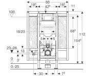 Geberit Duofix Podomítková Nádržka Sigma 12cm, Bezbariérová, Pro Podpěry