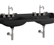 Kerasan Waldorf Keramické Dvojumyvadlo 150x55cm, černá Mat