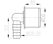 Bruckner Ht Koncovka Rohová Pro Připojení Hadice 19-21mm, Dn50