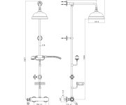 Sapho Vienna Sprchový Sloup S Pákovou Baterií, Mýdlenka, 1267mm, Bronz