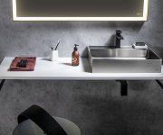 Sapho Plato Deska Rockstone 1000x24x500mm, Bílá Mat