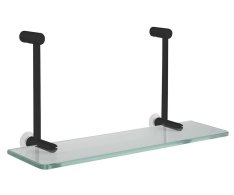 Sapho Závěsná Skleněná Polička Na Sprchovou Zástěnu 400x180x125mm, černá Mat