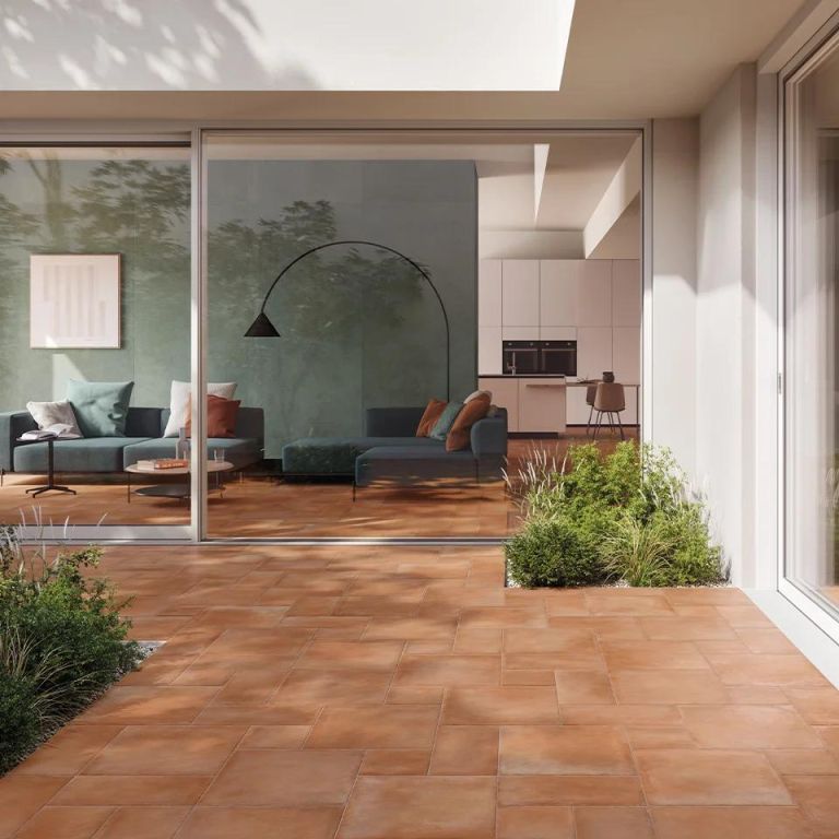 Realizace Skladba formátů u dlažby Cerdomus Crete Terracota