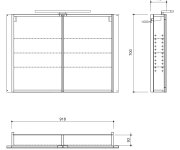 Sapho Greta Galerka S Led Osvětlením, 101x70x14cm, černá Mat