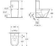 Bruckner Fein Wc Kombi, Rimless, Spodní/zadní Odpad, Bílá
