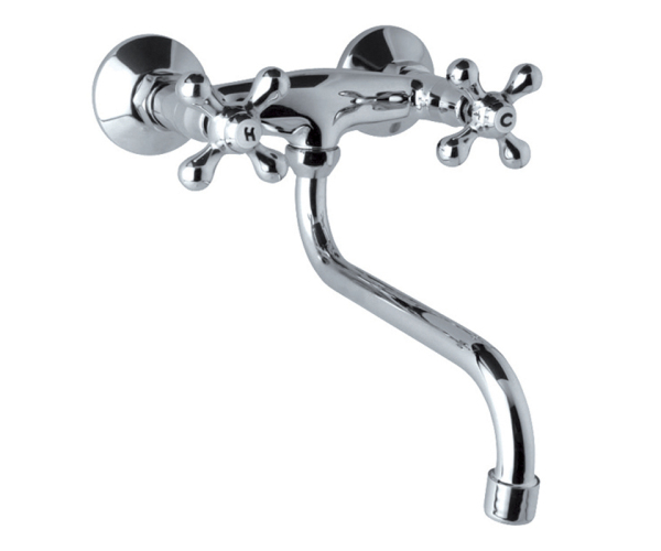 Mereo Dřezová Nástěnná Baterie, Retro Viktorie, 150 Mm, S Ramínkem Trubkovým O 18 M