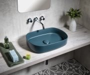 Isvea Infinity Oval Keramické Umyvadlo Na Desku, 55x36cm, Zelená Petrol