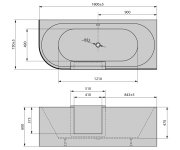 Polysan Portas R Asymetrická Vana S Dvířky, 180x75x60cm, Bílá