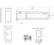 Sapho Handicap Madlo Sklopné 813mm, černá Mat