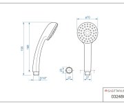 Sprchový Set (1-polohová Sprška,plastová Hadice 150 Cm, Držák),  Blistr ZR-SET2