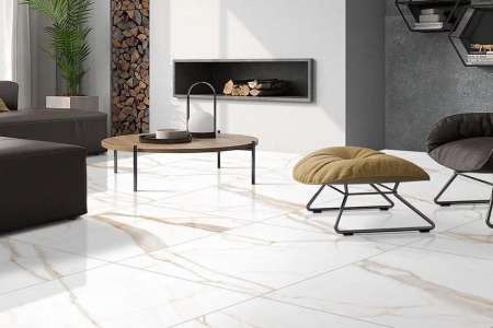 Dlažba do obývacího pokoje v imitaci mramoru Deceram I Marmi Calacatta 80x80