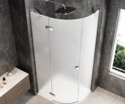Polysan Globe Chrome čtvrtkruhový Sprchový Kout 900x800mm, Matné Sklo, Levé