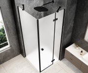 Polysan Globe Black čtvercový Sprchový Kout 900x900mm, Matné Sklo, Pravé