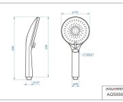 Molina, 4-polohová Ruční Sprcha, Průměr 110mm, Chrom-černá Mat AQS55009