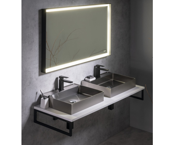 Sapho Plato Deska Rockstone 1300x24x500mm, Bílá Mat