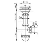 Sifon Dřezový S Nerezovou Mřížkou Pr.115 Mm ALC-A446