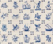 Retro obklad Aleluia Artisan Delft 14x14 - mix dekorů