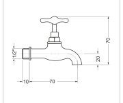 Zahradní Výtokový Ventil *1/2"- Leštěná Mosaz 06500-12