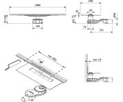 Polysan Slim River Nerezový Podlahový žlab S Roštem, L.400-1000, Dn50