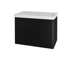 Mereo Siena, Koupelnová Skříňka S Keramickým Umyvadlem 81 Cm, černá Mat