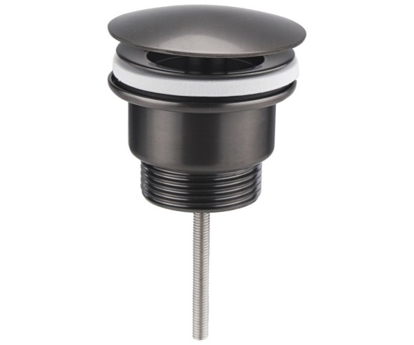 Sapho Umyvadlová Výpust 5/4“, Neuzavíratelná, Velká Zátka, 10-55mm, Gun Metal