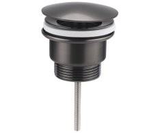 Sapho Umyvadlová Výpust 5/4“, Neuzavíratelná, Velká Zátka, 10-55mm, Gun Metal