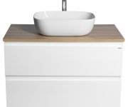 Aqualine Altair Skříňka S Deskou 87,5 Cm, Bílá/dub Emporio