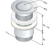 Omp Tea Umyvadlová Výpust 5/4“, Neuzavíratelná, Design Zátka, 30-45mm, Chrom