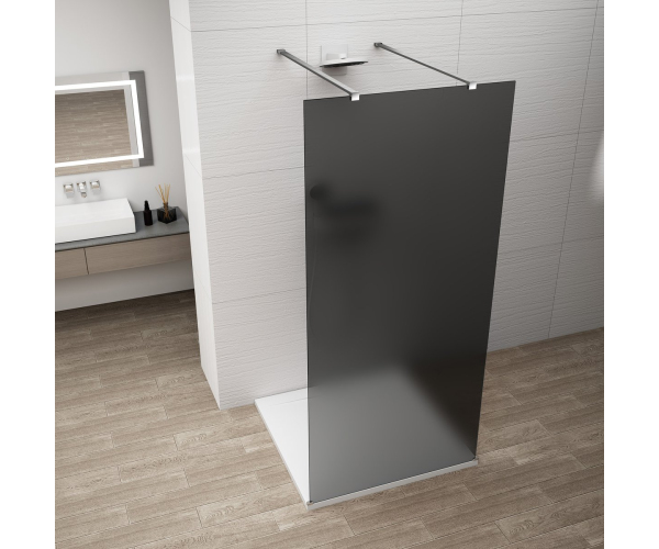 Polysan Esca Chrome Jednodílná Sprchová Zástěna Do Prostoru, Kouřové Matné Sklo, 1200 Mm