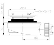 Gelco Vaničkový Sifon, Průměr 90mm, Dn40, Extra Nízký, Pro Vaničky S Krytem