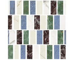 Fioranese Marmorea Intensa Emerald Dream MOSAICO MIX 30x30 (2,9x7,5) Luc. Rett.