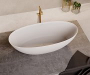 Polysan Noya Volně Stojící Vana, Solid Surface, 170x76x56cm, Bílá Mat