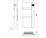 Sapho Onsen Evo Elektrické Otopné Těleso 400x900mm, 1000 W, Antracit