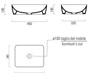 Gsi Sand/nubes Keramické Umyvadlo Na Desku 50x38cm, černá Mat